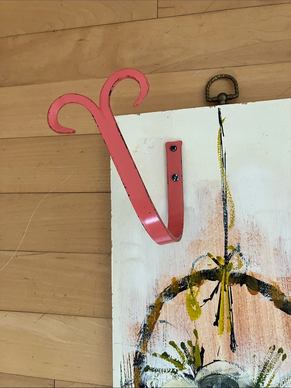 Hand Painted Wood Wall Panels With Hooks. Ready to Hang